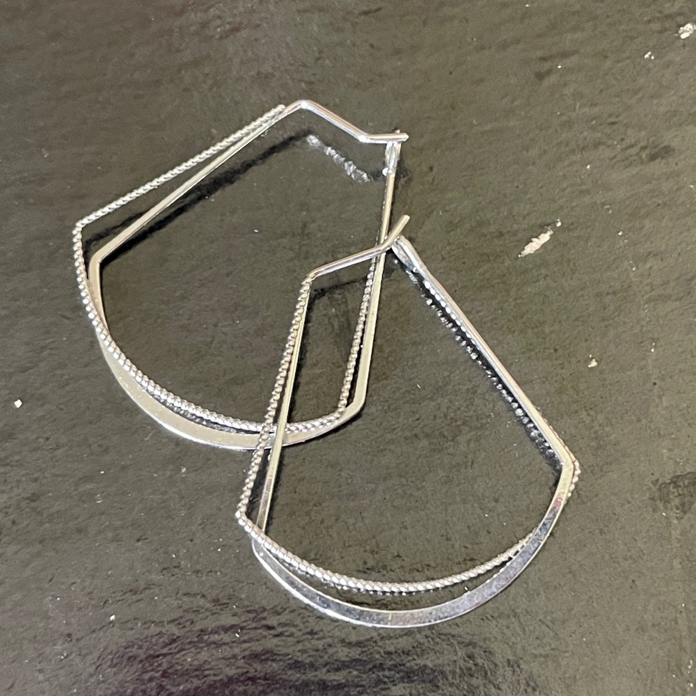 Delicate Double Hoop Earrings - Picture 2 of 4